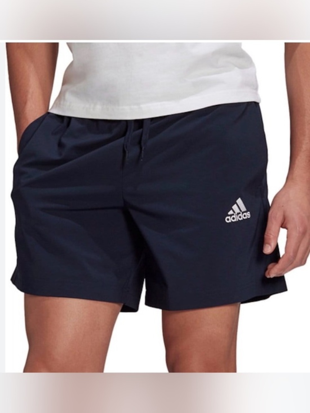 Adidas Men’s Navy Athletic Training Shorts | Drawstring Performance | Size XL